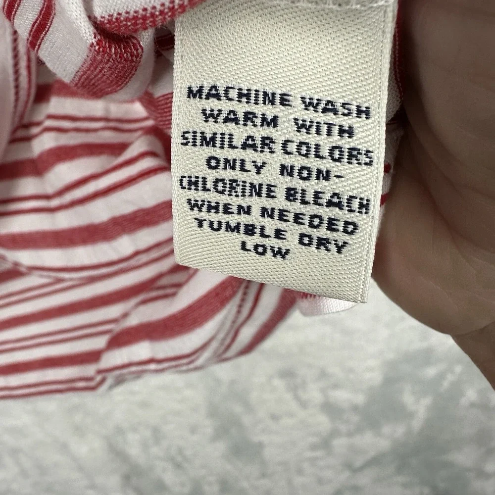 Daniel Cremieux Collection Large Mens Polo Shirt Red White Stripe Short Sleeve